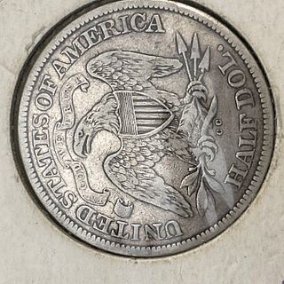 1876 CC Seated Liberty Silver Half Dollar