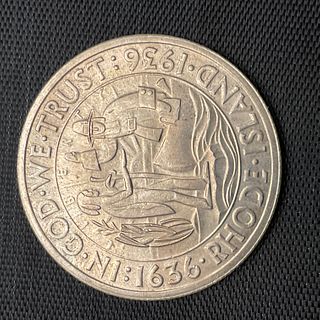 1936 Rhode Island Tercentenary Commemorative Silver Half Dollar