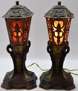 PAIR OF GOTHIC REVIVAL TABLE LAMPS