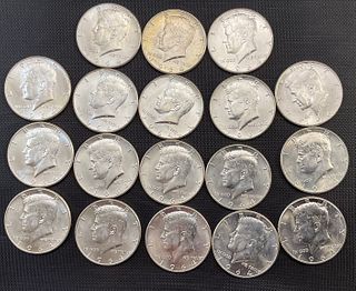 Group of 18 1964 D Kennedy Silver Half Dollars