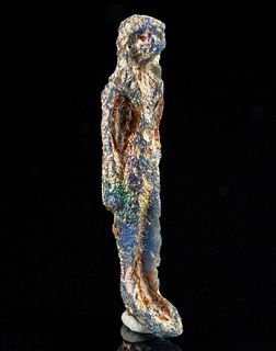 Published Egyptian Blue Glass Striding Figure Amulet