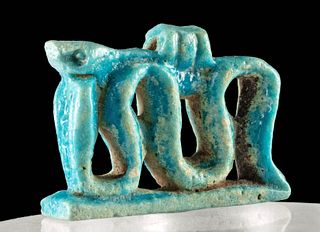 Published / Exhibited Egyptian Faience Snake Amulet