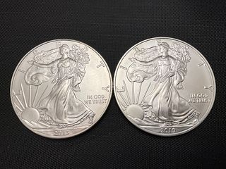 Group of Two American Eagle 0.999 Silver Coins
