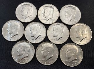 Lot of 10 Kennedy Silver Clad Half Dollars