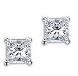 5.04 carat diamond pair, Princess cut Diamonds IGI Graded 