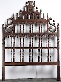 Mexican Hand-Carved Reredo Screen Headboard