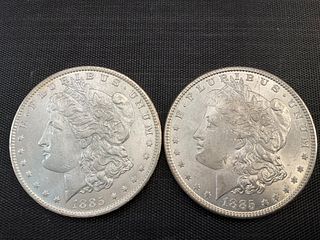 Group of 2 Morgan Silver Dollars 1885 and 1885 O
