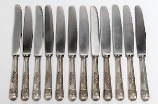 12 German Silver-Handled Luncheon Knives