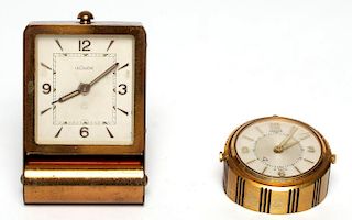 2 Vintage Swiss Travel Alarm Clocks incl LeCoultre