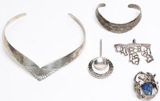 5 Modernist Silver Jewelry Articles, incl. Alton