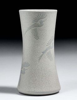 Early Marblehead Pottery Flying Crane Vase c1904-1908
