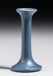 Marblehead Pottery Matte Blue Candlestick c1910