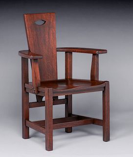 Early Stickley Brothers Cutout Armchair c1903