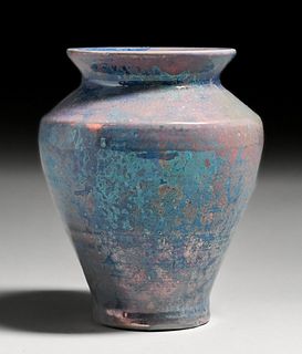 Pewabic Pottery Iridescent Blue Vase c1930s