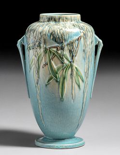 Roseville Pottery #785 Moss Two-Handled Vase c1930s
