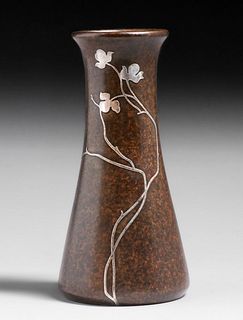 Heintz #3604 Sterling on Bronze Vase c1915