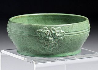 Peters & Reed - Zanesville, Ohio Matte Green Bowl c1910s