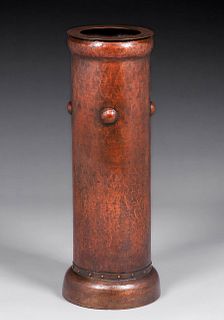 Stickley Brothers #181 Hammered Copper Umbrella Stand c1910