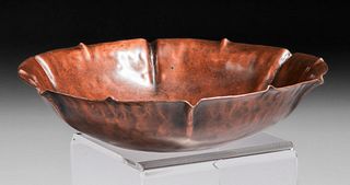 Craftsman Studios Hammered Copper Fruit Bowl c1930