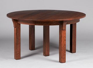 Limbert 54"d Five-Leg Dining Table c1910