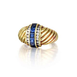 David Yurman Diamond and Sapphire Ring