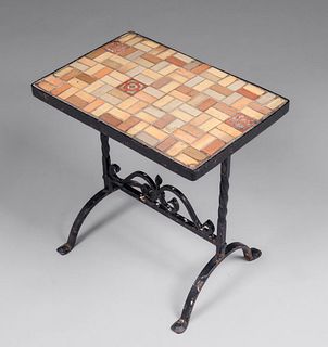 Batchelder - Los Angeles Iron Tile-Top Table c1920s