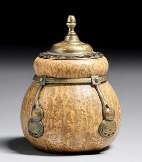 Amphora Secessionist Metal Overlay Covered Vase c1900s