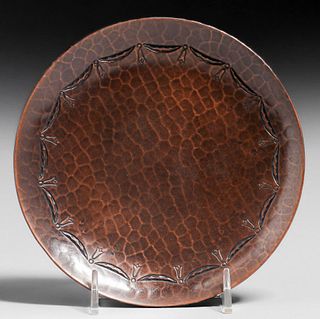 Roycroft Hammered Copper Card Tray c1920s