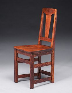 Limbert Oak Saddle-Seat Side Chair c1910