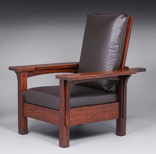 L&JG Stickley #412 Paddle Arm Morris Chair c1905-1907