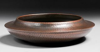 Roycroft Hammered Copper Centerpiece Fruit Bowl c1920s