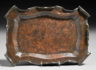 Townshend & Co - Birmingham, England Hammered Copper Tray c1890s