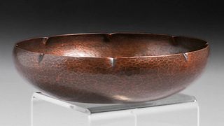 Rebecca Cauman - Boston Society of Arts & Crafts Hammered Copper Bowl c1910s