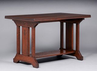 Shop of the Crafters Inlaid Trestle Table c1902
