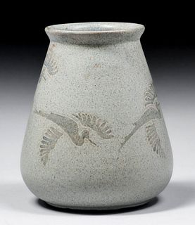 Early Marblehead Pottery Crane Vase c1908