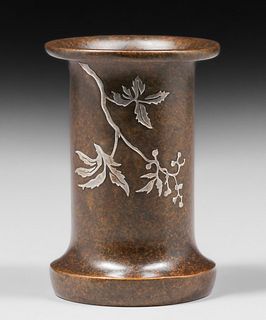 Heintz #3804 Sterling on Bronze Vase c1915