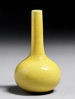 Robertson Hollywood Yellow Crackleware Vase c1920s