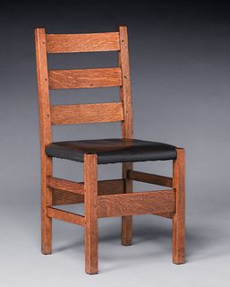 Gustav Stickley #306 Ladderback Side Chair c1910