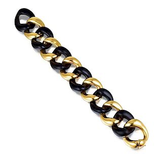 Kanaris Gold and Wood Bracelet