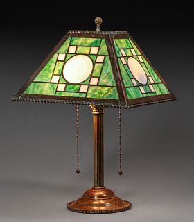 Bradley & Hubbard Leaded Glass Lamp c1910