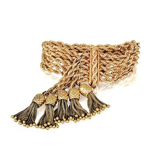 A Gold Tassel Bracelet