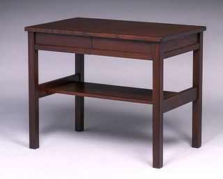 Early Gustav Stickley #456 Two-Drawer Library Table c1902