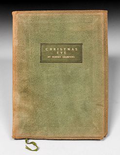 Roycroft Suede Leather Book "Christmas Eve" by Robert Browning 1900