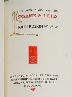 Roycroft Book "Sesame & Lillies" by John Ruskin 1897