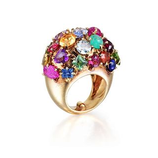 A Gold and Multi-Gem Ring