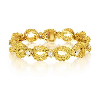 A Gold and Diamond Bracelet