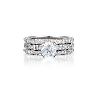 A Diamond Engagement Ring Set