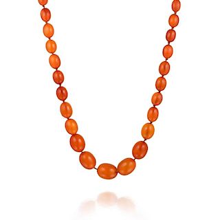 An Antique Natural Amber Bead Necklace