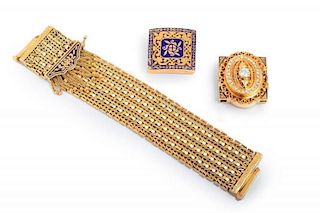 A Gold and Diamond Tassel Watch