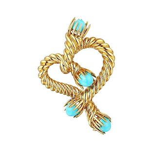 Tiffany & Co. by Jean Schlumberger Gold and Turquoise Pin